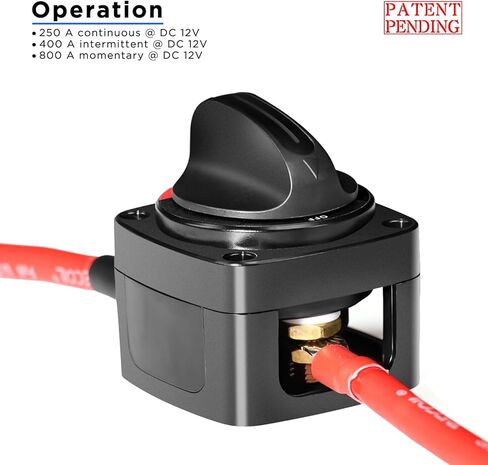 مفتاح بطارية الارتداد BS3، 250A DC 12V-48V 1-Off-2 3-Position، مفتاح رئيسي للبطارية الثقيلة، عازل البطارية، مفتاح قطع الطاقة للمركبات الترفيهية والشاحنات والمقطورة والبحرية والقارب، مع أجهزة التثبيت in Kuwait