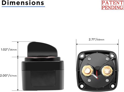 مفتاح بطارية الارتداد BS3، 250A DC 12V-48V 1-Off-2 3-Position، مفتاح رئيسي للبطارية الثقيلة، عازل البطارية، مفتاح قطع الطاقة للمركبات الترفيهية والشاحنات والمقطورة والبحرية والقارب، مع أجهزة التثبيت in Kuwait