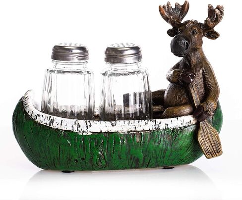 مجموعة موس وزورق أخضر ريفي 6 × 5 من حجر الراتنج والملح والفلفل in Kuwait