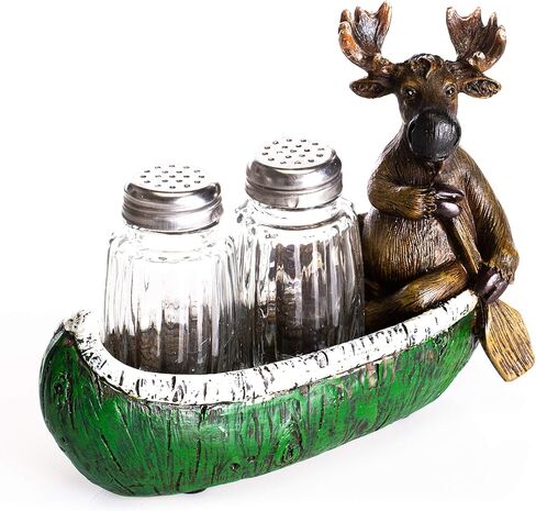 مجموعة موس وزورق أخضر ريفي 6 × 5 من حجر الراتنج والملح والفلفل in Kuwait