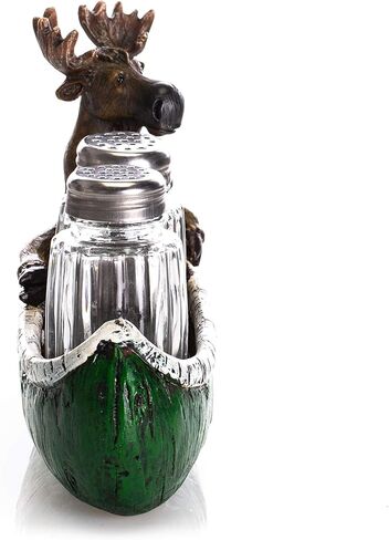 مجموعة موس وزورق أخضر ريفي 6 × 5 من حجر الراتنج والملح والفلفل in Kuwait