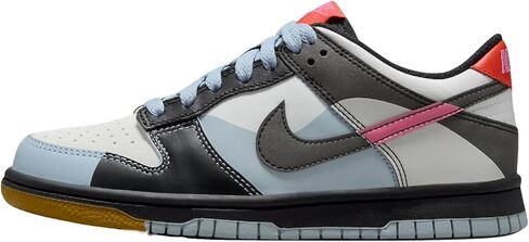 Nike Dunk Low SE Big Kids' Shoes (FJ2686-100, Summit White/Black/Playful Pink/Light Armory Blue) in Saudi Arabia