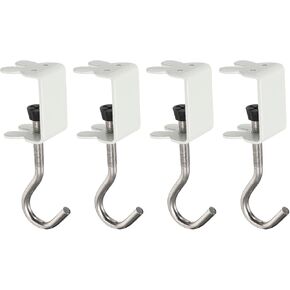 HARFINGTON 4pcs Desk Hook Clamp 0.2"-1.4" Clamping Range Rabbit Shape Bag Hook for Backpack Table Purse Clothes Portable Desk Mount Bag Holder Hook Clamp, Green