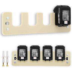 FETESNICE Wall mount for Makita batteries and chargers, strong pps stable 2-battery holder and charger holder, charger wall mount, suitable for workshop and garage