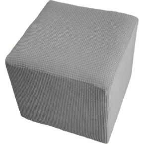 Small Ottoman Cover Square, Ottoman Slipcover, Footstool Cover, Stretch Cube Ottoman Slip Cover, Elastic Water-Resistant