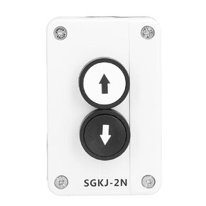 Akozon Box Station Button Switch, SGKJ‑2N Push Button Switch Station Up Down Arrow Roller Door Truck Tail Switch IP32 Waterproof Up Down Switch