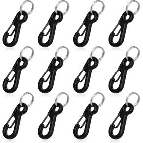 12Sets Mini Carabiner Clip Metal Spring Snap Hook 1 Inch Small Carabiner Clips Tiny Paracord Hanging Clips for Backpack Key Chain Dog Leash Fishing(3 Colors)
