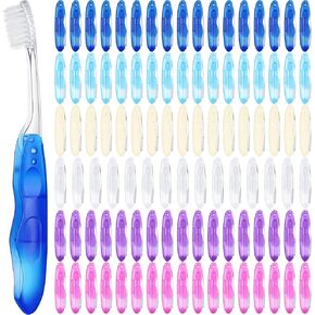Nuogo 100 Pieces Travel Toothbrushes Folding Tooth brush Portable Soft Collapsable Toothbrush Bulk for Kids adult Camping Hiking Travel supplies, 6 Colors