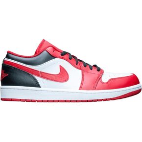 Jordan AIR Mens 1 Low 553558 163 Bulls - Size 10.5 Black/White/Red