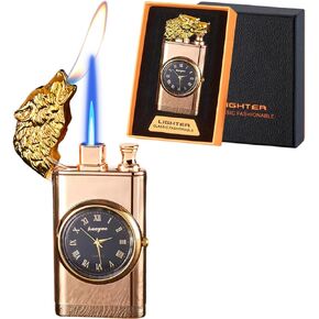 Torch Lighter, Frosted Magic Dual Flame Dragon Lighter with Fashion Design,Creative Adjustable Flame Windproof Lighter,Cool Jet Flame Lighter Refillable Butane for Gifts Outdoor(Without Butane)-Dragon in Saudi Arabia
