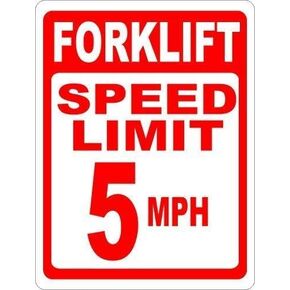 New Metal Sign Aluminum Sign Forklift Speed Limit 5 MPH Sign Warehouse Safety Sign. for Outdoor & Indoor 8"x12"