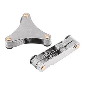51/52Pc Thread Measuring Gage Stainless Steel Screw Thread Measuring Gage Pitch Measuring Tool 60 and 55 Degree Screw(US Units (51pc))