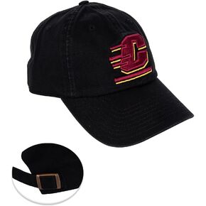 Desert Cactus Central Michigan University Baseball Hat CMU Chippewas Brimmed Embroirderd Cap Adjustable Cloth Strap Adult (Style C) Black