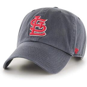 '47 Brand St. Louis Cardinals Clean Up Adjustable Hat - MLB Baseball Cap - Charcoal Grey/Red, Unisex, Adult