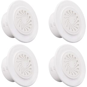 uxcell Round Vent Cover, ABS Plastic Adjustable Air Vent Cover White for 2" - 2.3" Diameter Hole 4pcs