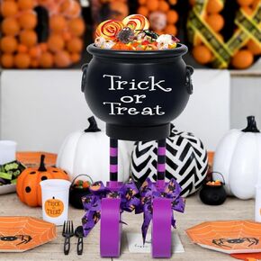 Halloween Decor Halloween Party Supplies Cauldron Candy Bowl, Halloween Candy Bowl Witches Cauldron Serving Bowl Trick or Treat Bowl Halloween Serving Bowl Halloween Bowl for Candy Party Decor