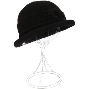 Winter Wool Knit Beanie Skull Hat 1920S Cloche Knitted Bucket Cap for Women Ladies Autumn Fall