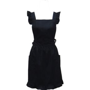 Hyzrz Cute Lovely Cotton Retro Kitchen Cooking Aprons for Women Girls Vintage Baking Apron with Pockets for Mother Gift