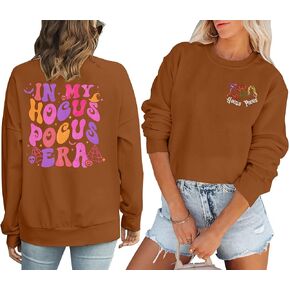 KIDDAD Halloween Sweatshirt for Women Hocus Pocus Shirts Sanderson Sisters Long Sleeve Funny Pullovers Sweatshirts Tee Tops
