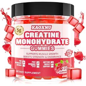 Creatine Monohydrate Gummies for Men & Women 120 CT - 5000mg of Creatine Monohydrate per Serving - Sugar Free Chewable Creatine for Muscle Strength, Muscle Builder, Energy Boost (Raspberry Flavor) in Saudi Arabia