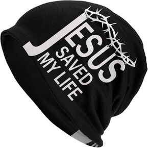 Jesus Christian Faith Cross Beanie Hat Winter Warm Stretch Skull Cap Soft Knitted Hats for Men Women Black_51