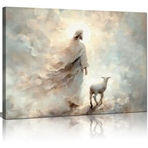 Yaasmolaa Jesus Wall Art Scripture Wall Art Religious Wall Decor Christian Canvas Wall Art Boho Jesus Peace Be Still Wall Art Prints Home Decor for Bathroom Living Room Kitchen Bedroom 12x16inch