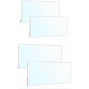 2 Pack 2X4 LED Flat Panel Light with Emergency Battery Backup 35W-40W-45W-50W Wattage Selectable 3000K-3500-4000K-5000K