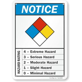 SmartSign "Notice - NFPA Diamond Chemical Hazard Ratings" Sign | 7" x 10" Plastic
