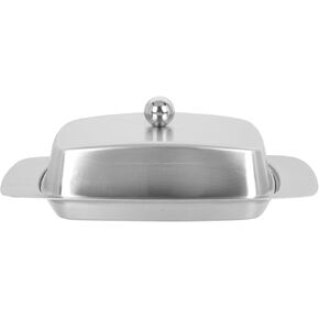 Kichvoe Stainless Steel Butter Dish, Double Covered Butter Dish Butter Dish With Lid, 18x10.5cm