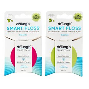 DrTung's Smart Floss - Natural Floss, PTFE & PFAS Free Floss, Gentle on Gums, Expands & Stretches, BPA Free Floss - Natural Dental Floss Cardamom Flavor (Pack of 4)