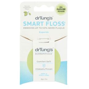DrTung's Smart Floss - Natural Floss, PTFE & PFAS Free Floss, Gentle on Gums, Expands & Stretches, BPA Free Floss - Natural Dental Floss Cardamom Flavor (Pack of 4)