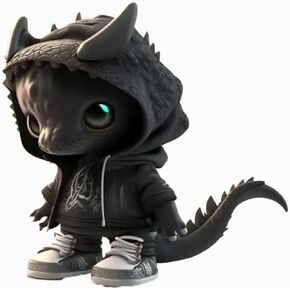 Cartoon Cool Dragon Figurines, Cute Baby Dragon Ornament Mini Dinosaur Sculpture Decorations for Home Office Desk Garden Decor