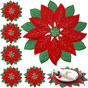 6 Pcs Fall Embroidered Placemats Maple Leaves Placemats Thanksgiving Table Placemats Leaf Placemats Fall Decorations for Home Dinning Kitchen Autumn Harvest Decorations (Maple Style, 11 x 17 Inch)