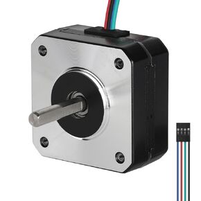Nema 17 Stepper Motor 190mNm High Torque 1.8 Deg Standard Step Angle 1A/3.7V 22.5mm(0.89inch) Bipolar 2 Phase 4 Lead Low Noise for CNC Engraving Machine and Precise 3D Printing