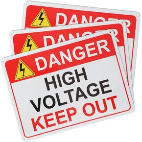 Danger High Voltage Keep Out Sign,7"x10" High Voltage Sign Rust Free .040 Metal Aluminum,Danger High Voltage Sign White and Red Color Alert Sign,Fade Resistant,Indoor/Outdoor Use