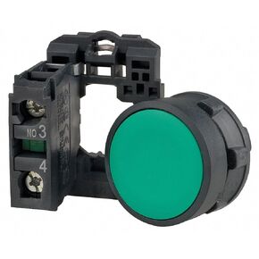 Schneider Electric Non-Illuminated Push Button, Type of Operator: Flush Button, Size: 22mm, Action: Momentary Push - XB5AA31