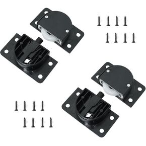 TAODAN 2PCS Black Sliding Cabinet Hardware Kit with Screw Suitable for Wardrobe Sliding Door Drawer Cabinet