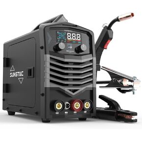 MIG Welder 5 in 1 200A 110V/220V Dual Voltage Multifunctional Aluminum Welding Machine, Stick/Lift TIG/MIG/Flux MIG/Spool Gun with Large LCD Panel
