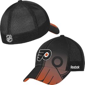 Reebok Philadelphia Flyers Black 2nd Season Mesh Back Flex Fit Hat (Large/X-Large)