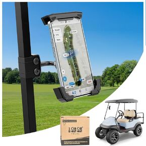 10L0L Golf Cart Stable Phone Holder Mount Compatible with Yamaha/Club Car/EZGO, Coolest Golf Cart Accessories Fit for iPhone Android and All Smartphone, Ultra Stable Clip/360° Rotatable