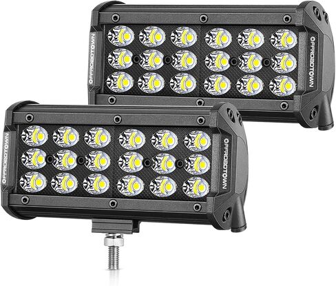OFFROADTOWN LED القرون 2PCS 4 بوصة الصف الثلاثي LED ضوء بار 54W بقعة LED مكعبات ضوء العمل 5400LM للماء القيادة مصابيح الضباب أضواء الخندق قبالة أضواء الطريق للشاحنات بيك اب جيب UTV ATV عربة الغولف جزازة in Kuwait