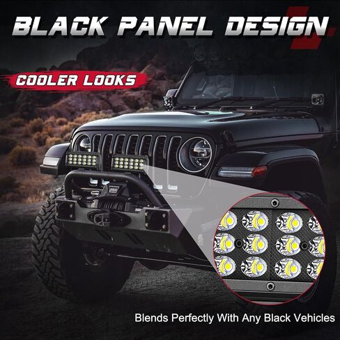 OFFROADTOWN LED القرون 2PCS 4 بوصة الصف الثلاثي LED ضوء بار 54W بقعة LED مكعبات ضوء العمل 5400LM للماء القيادة مصابيح الضباب أضواء الخندق قبالة أضواء الطريق للشاحنات بيك اب جيب UTV ATV عربة الغولف جزازة in Kuwait