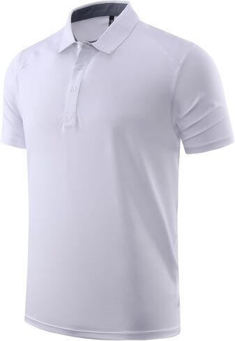 Mens Polo Shirts Dry Fit Sport T Shirt Performance Short Sleeve Athletic Tennis Golf Workout Polo Shirts in Saudi Arabia