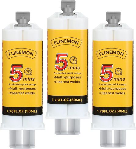 Flinemon Clear 2 جزء من صمغ الإيبوكسي 5 دقائق إعداد ClearWeld Glue للمعادن والبلاستيك والبلاستيك والخشب والخرسانة والسيراميك وإصلاح سطح الألياف الزجاجية وقضبان الصيد والأثاث الخشبي والسيارات (1) in Kuwait