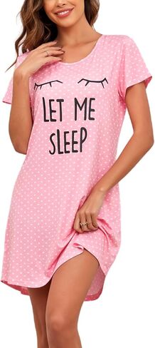 EISHOPEER Sleep Shirt for Women Soft Night Shirt Short Sleeve Nightgown Ladies Sleepwear,Blue XXL in Saudi Arabia