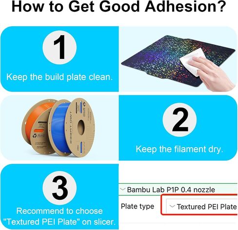 3D Printer Build Plate Smooth H1H + PEY Spring Steel Sheet for Bambu Lab X1/X1C/X1E/P1P/P1S/A1, Double Sided Flexible Sheet Removable Platform 257x257mm Heated Bed (Phantom H1H + Circle PEY) in Saudi Arabia