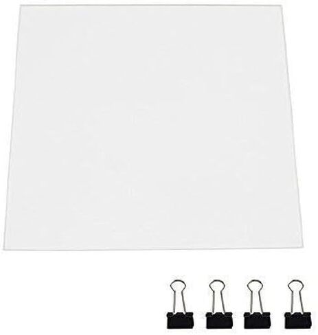 لوحة بناء زجاجية مطورة لسرير زجاجي للطابعة ثلاثية الأبعاد لـ Creality CR-10 CR-10S سطح طباعة مسطح استبدال الزجاج المقسى منصة طابعة ثلاثية الأبعاد مطورة 310 × 310 × 3 مم مع 4 مشابك زجاجية in Kuwait