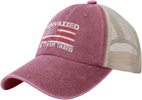 Unvaxxed and Overtaxed I Will Not Comply Trucker Mesh Hat for Women Men Classic Fashion Snapback Hat in Saudi Arabia