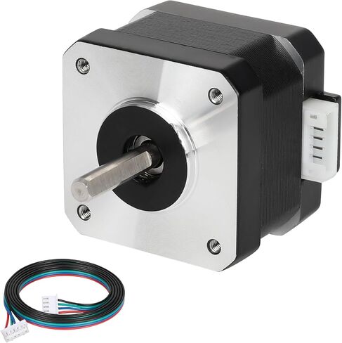 5pcs Nema 17 Stepper Motor 40MM Bipolar 1.5 A 42 Motor 42Ncm (59.47oz.in) 2 Phase 4-Lead Stepper Motor 1.8 Degree with 1m Cable and Connector for DIY CNC 3D Printer, 1.66x1.66x1.58inch in Kuwait