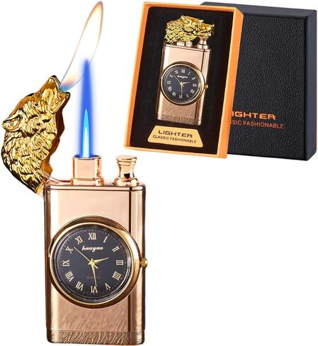 Torch Lighter, Frosted Magic Dual Flame Dragon Lighter with Fashion Design,Creative Adjustable Flame Windproof Lighter,Cool Jet Flame Lighter Refillable Butane for Gifts Outdoor(Without Butane)-Dragon in Saudi Arabia